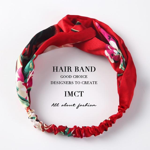 TSZ44-18 Fabric Elastic Headbands Knotted Hair Bands