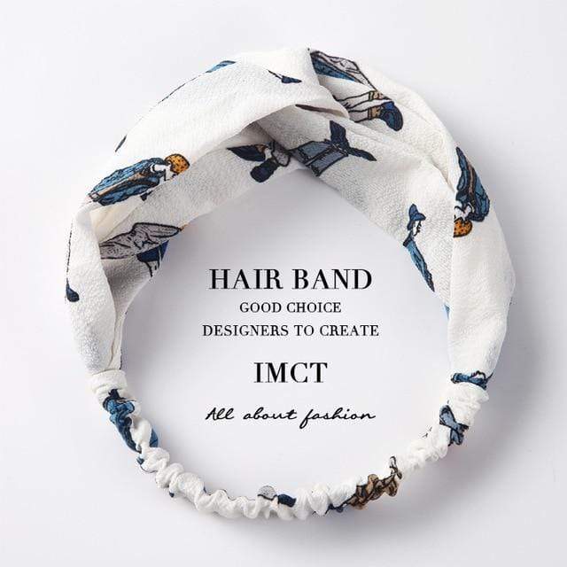 TSZ44-9 Fabric Elastic Headbands Knotted Hair Bands