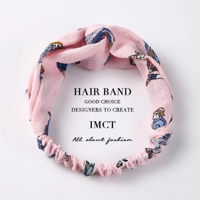 TSZ44-25 Fabric Elastic Headbands Knotted Hair Bands