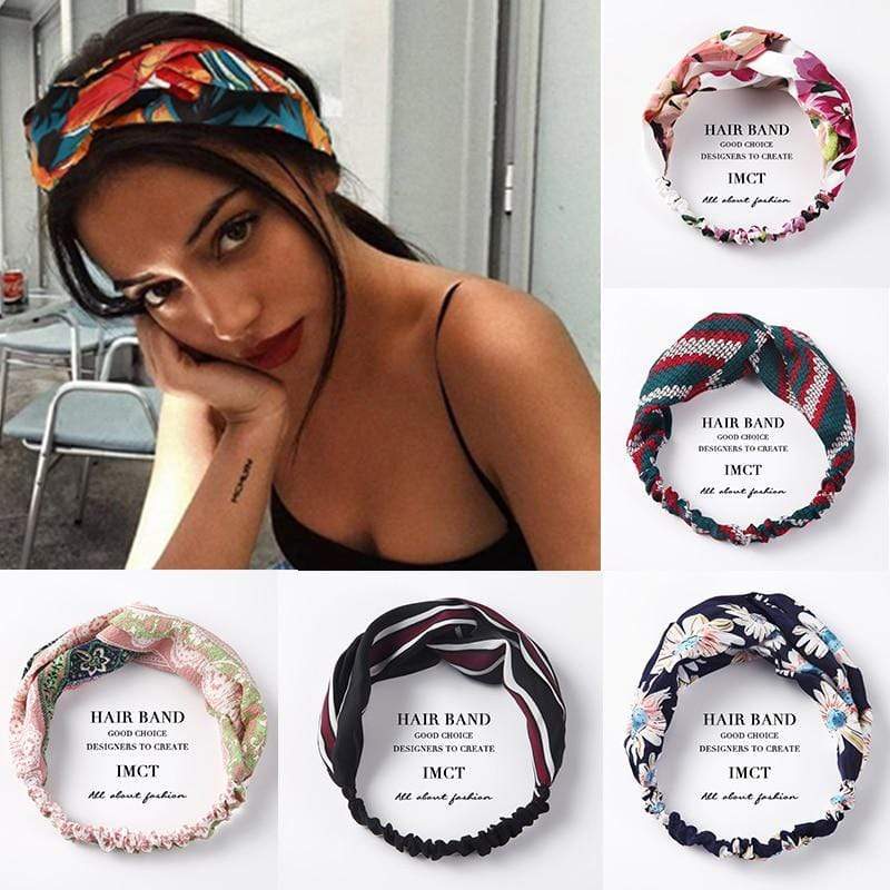 Fabric Elastic Headbands Knotted Hair Bands