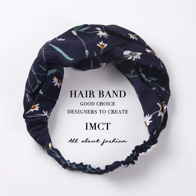 TSZ44-6 Fabric Elastic Headbands Knotted Hair Bands