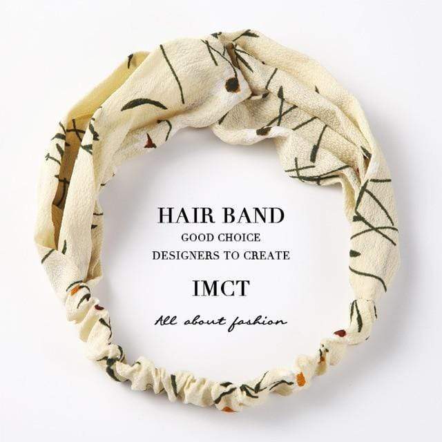 TSZ44-12 Fabric Elastic Headbands Knotted Hair Bands