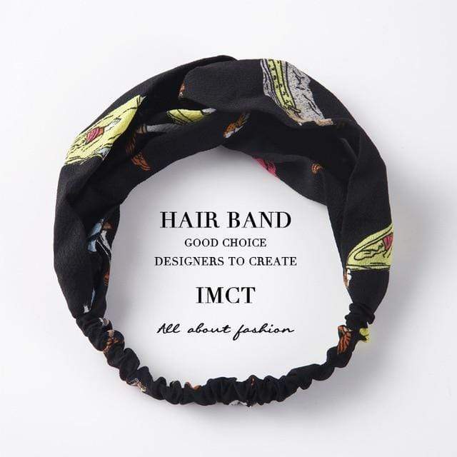 TSZ44-21 Fabric Elastic Headbands Knotted Hair Bands