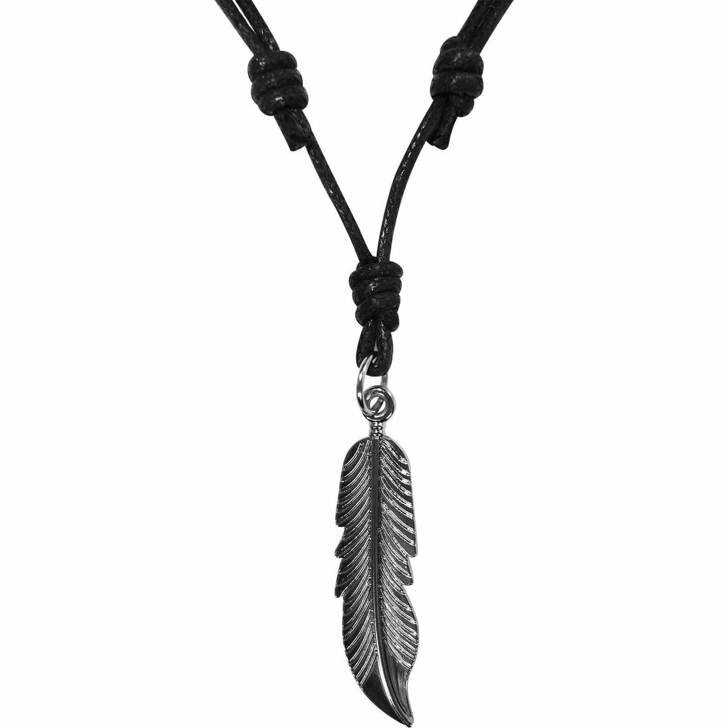 Feather Pendant Chain Necklace Mens Womens Girls Boys Childrens Ladies Jewellery