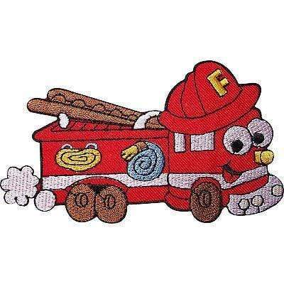 Fire Engine Embroidered Iron / Sew On Patch Kids Crafts T Shirt Embroidery Badge