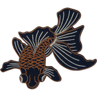 Fish Patch Iron Sew On Embroidered Badge Embroidery Applique Black Moor Goldfish