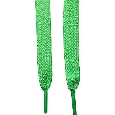 Flat Neon UV Fluorescent Green Shoe Laces for Shoes Trainers Boot Sneakers Boots