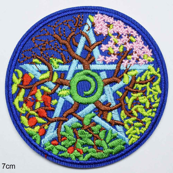 Pentagram Iron On Patch Sew On Patch Embroidered Badge Embroidery Applique Motif