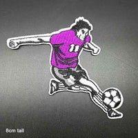 4 Footballer Iron On Patch Sew On Patch Football Player Embroidered Badge Football Embroidery Applique Motif