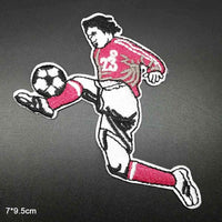 1 Footballer Iron On Patch Sew On Patch Football Player Embroidered Badge Football Embroidery Applique Motif