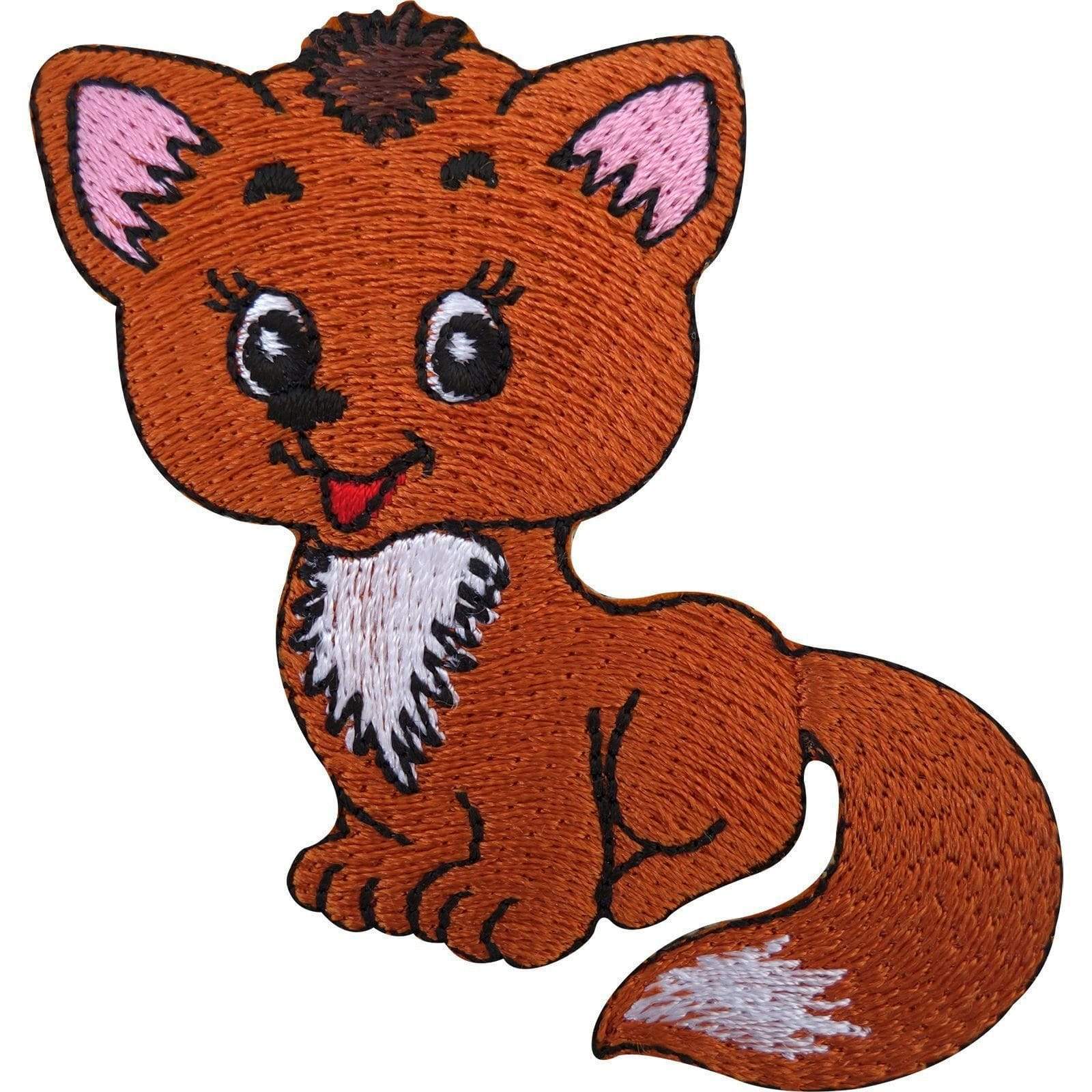 Fox Iron On Patch / Sew On Embroidered Animal Badge Cute Cat Embroidery Applique