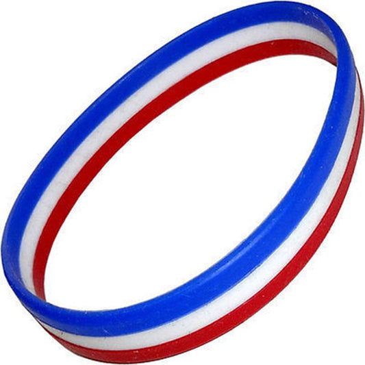 France French Flag Rubber Silicone Wristband Bracelet Bangle Mens Ladies Jewelry