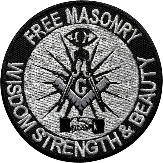 Freemasonry Patch Iron Sew On Masonic Free Mason Symbol Sign Embroidered Badge