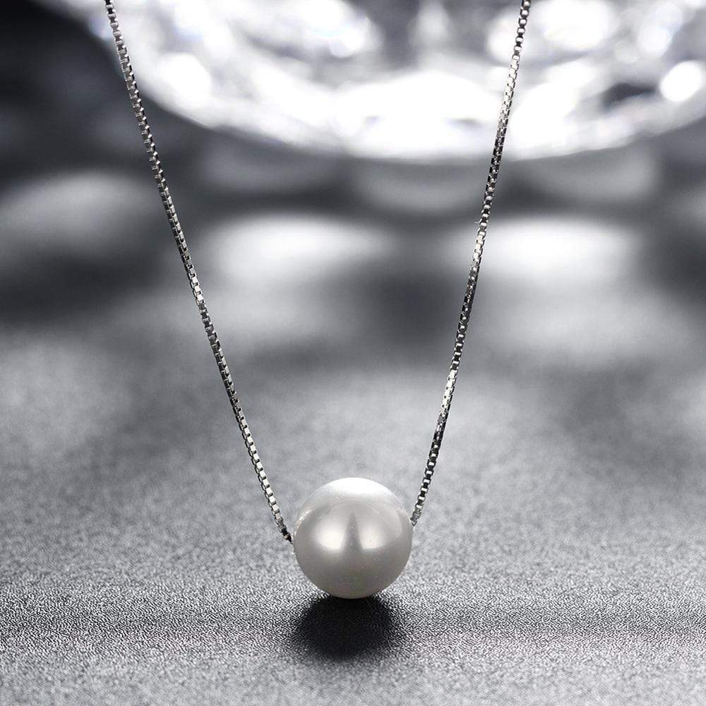Freshwater Pearl Pendant and 925 Sterling Silver Chain Necklace