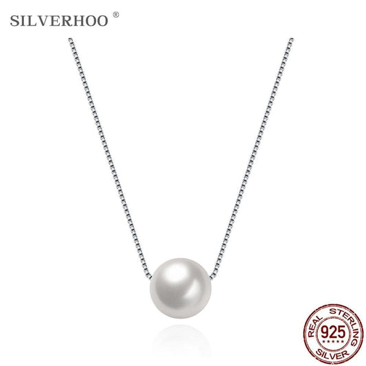 Freshwater Pearl Pendant and 925 Sterling Silver Chain Necklace