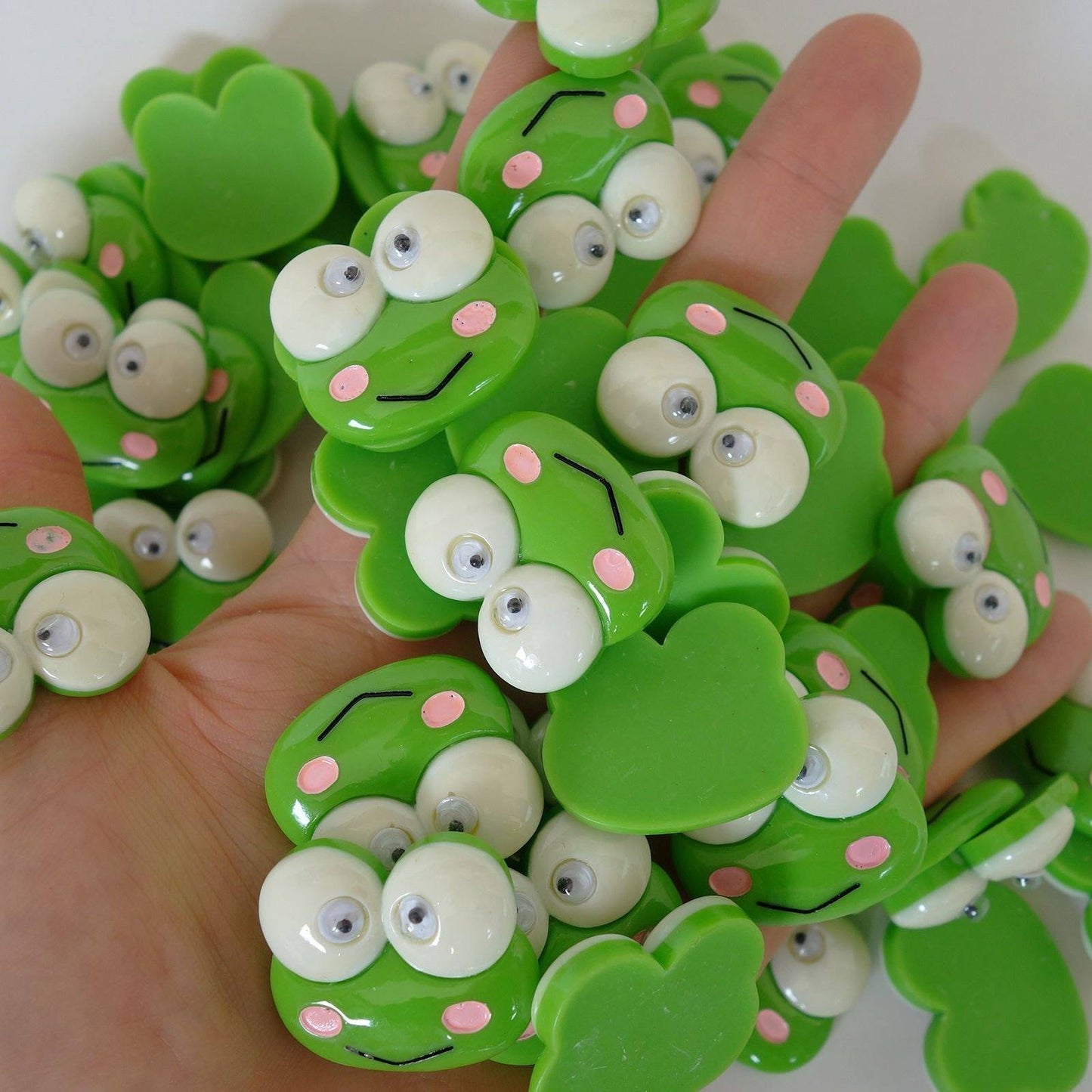 Frog Flat Back Buttons Embellishments for Cards Arts Crafts Hair Head Band Clips