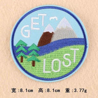 Get Lost Patch Iron On Sew On Embroidered Badge Embroidery Applique Outdoor Camping Hiking Theme