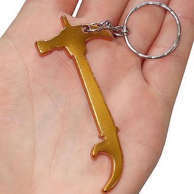 Gold Claw Hammer Key Ring Chain Fob Bottle Opener Keyring Keychain Bag Charm Toy
