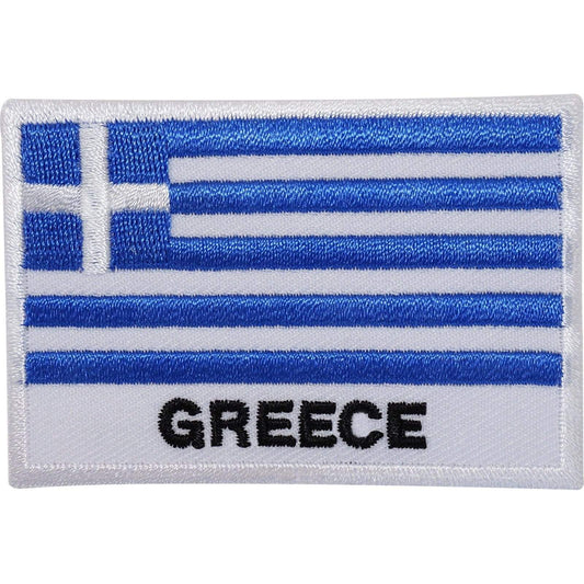 Greece Flag Embroidered Iron / Sew On Patch Greek Clothes Jeans Embroidery Badge
