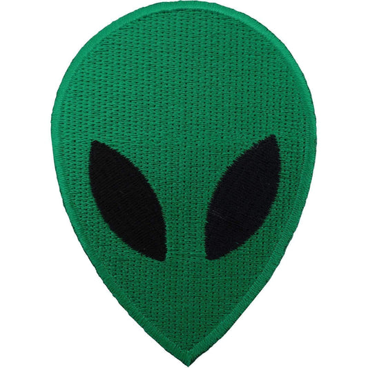 Green Alien Embroidered Iron On Patch Sew On Badge UFO Space Martian Head NASA