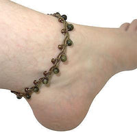 Green Ankle Bracelet Foot Anklet Chain Mens Womens Girls Boys Kids Feet Jewelry