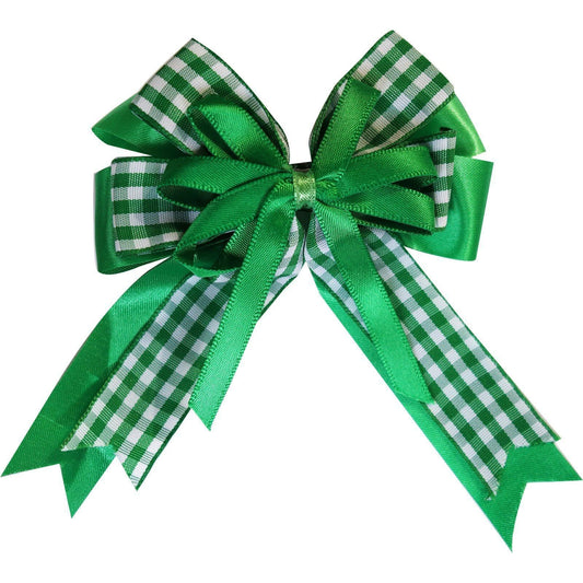 Green Bow Hair Clip Ribbon Grip Clasp Barrette Girls Childrens Kids Accessories