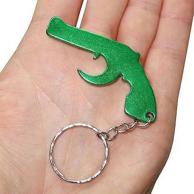 Green Gun Pistol Key Ring Chain Fob Bottle Opener Keyring Keychain Bag Charm Toy