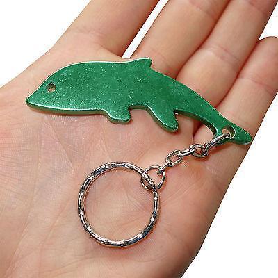 Green Metal Dolphin Key Ring Chain Fob Bottle Opener Keyring Keychain Bag Charm