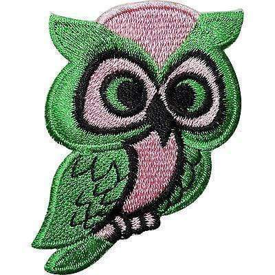 Green Owl Embroidered Iron / Sew On Patch Bag Jacket Shirt Jeans Badge Transfer