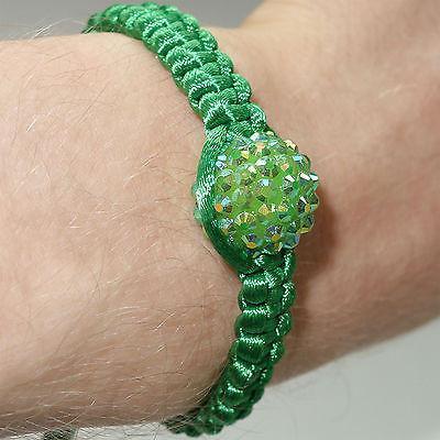 Green Shamballa Crystal Ball Charm Bracelet Wristband Bangle Womens Ladies Girls