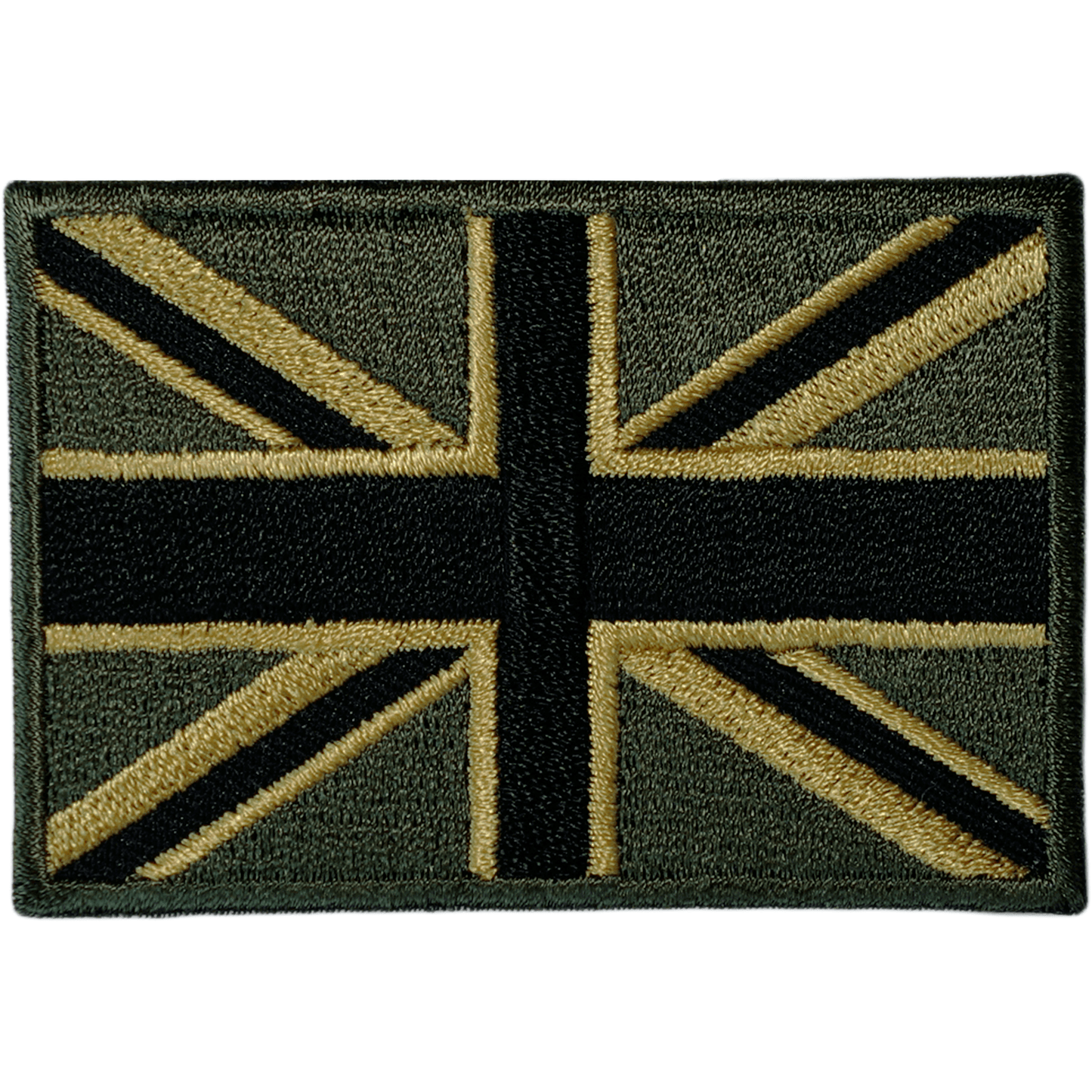 Green UK Flag Patch Iron Sew On Union Jack United Kingdom Army Embroidered Badge