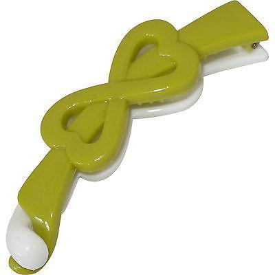 Green White Hair Bow Clip Grip Clamp Clasp Barrette Claw Girls Kids Childrens