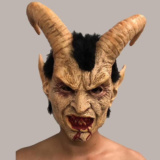Halloween Scary Devil Mask Lucifer Cosplay Realistic Professional Adult Latex Mask Demon Monster