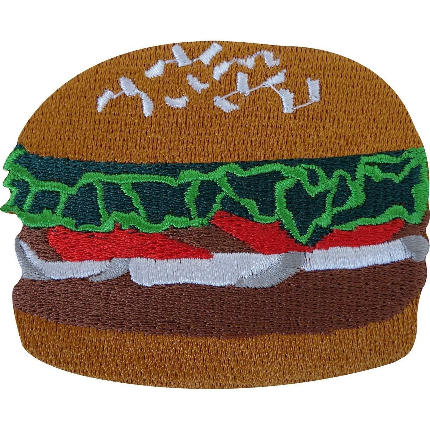 Hamburger Fast Food Embroidered Iron / Sew On Patch Beef Burger Embroidery Badge