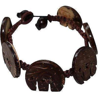 Handmade Brown Coconut Wood Elephant Wristband Bracelet Bangle Womens Jewellery Handmade Brown Coconut Wood Elephant Wristband Bracelet Bangle Womens Jewellery