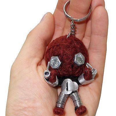 Handmade Recycled Metal Brown Robot String Voodoo Doll Keyring Keychain Toy Gift Handmade Recycled Metal Brown Robot String Voodoo Doll Keyring Keychain Toy Gift