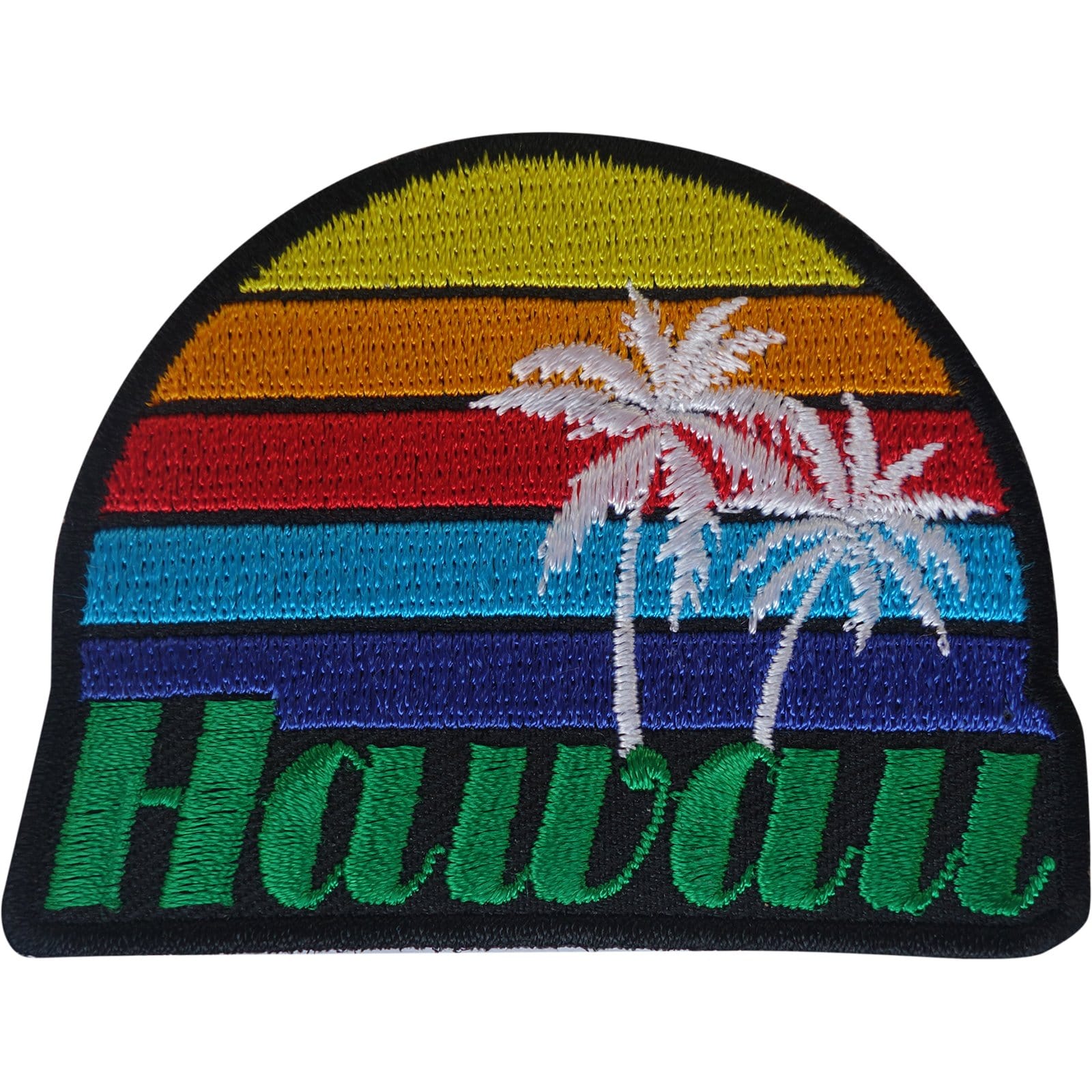 Hawaii Patch Iron Sew On Clothes Palm Trees Rainbow Hawaiian Embroidered Badge
