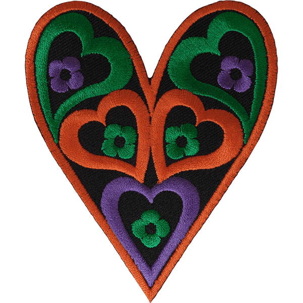 Small Tribal Heart Iron on Patch, Symbol Patch Design