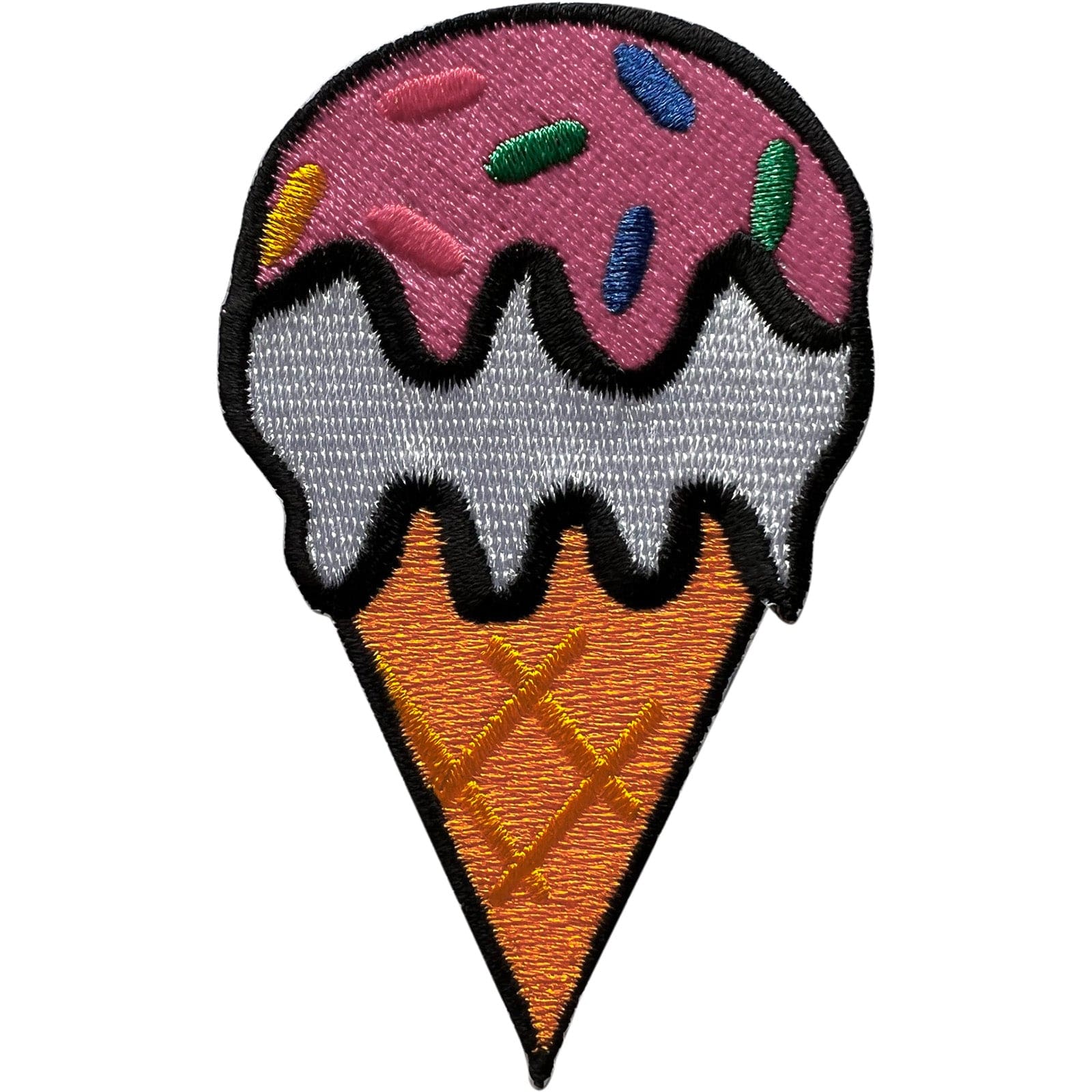 Ice Cream Cone Patch Iron On Sew On Clothes Bag Denim Fabric Embroidery Applique