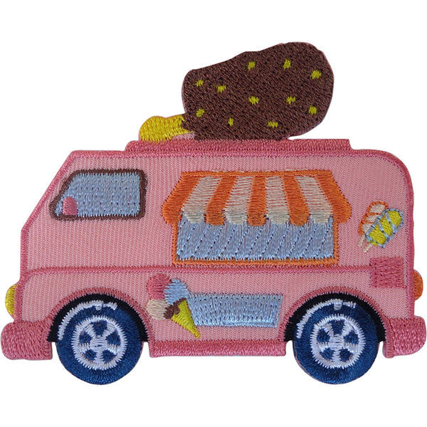 Ice Cream Van Patch Iron On Sew On Clothes Embroidery Applique Embroidered Badge
