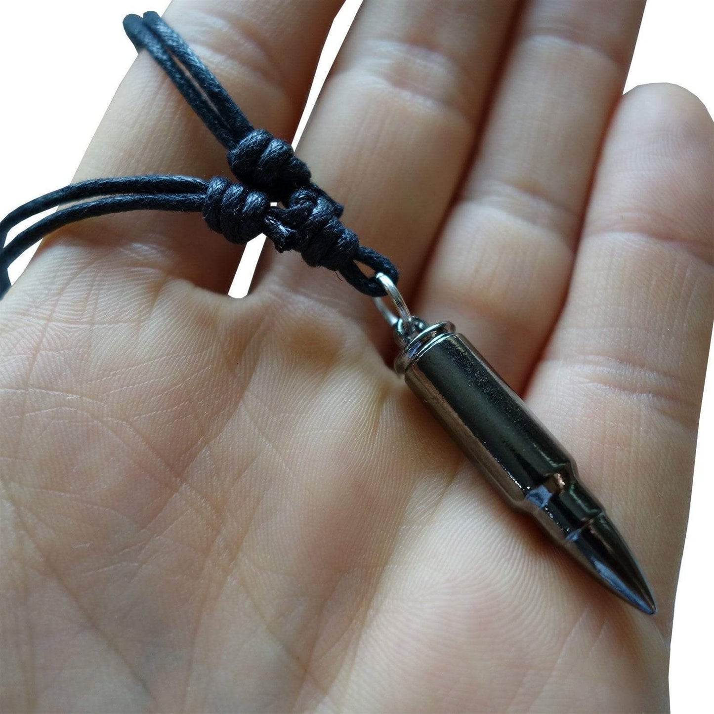 Imitation Fake Gun Bullet Pendant Chain Necklace Silver Tone Jewellery Boys Toy