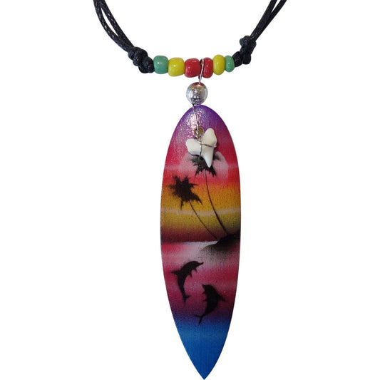 Shark Tooth Necklace Dolphin Pendant Chain Womens Girls Beach Sea Surf Jewellery