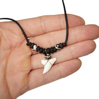 Imitation Resin Shark Tooth Pendant Chain Surfer Necklace Choker Mens Womens Fashion Jewellery