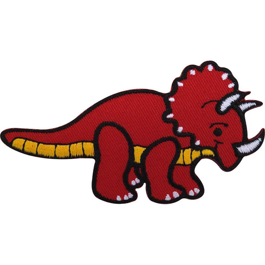 Iron On Badge / Sew On Dinosaur Patch Embroidered Triceratops for Clothes Shirt