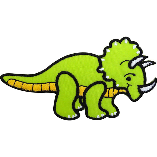 Iron On Badge / Sew On Dinosaur Patch Embroidered Triceratops for Jeans T Shirt
