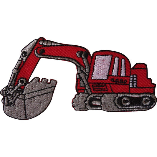 Iron On Digger Patch / Sew On Embroidered Excavator Badge for Kids Jackets Jeans