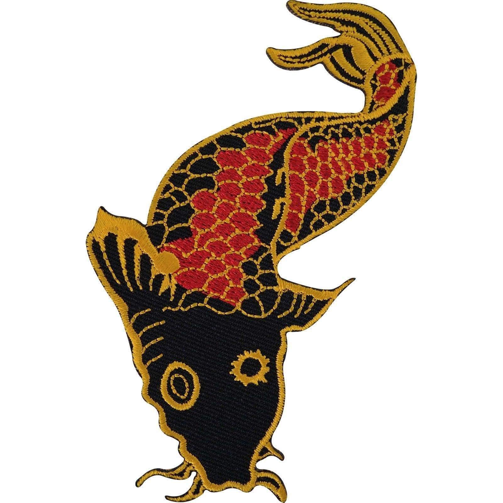 Japanese Koi Carp Fish Embroidered Iron / Sew On Patch Motorcycle Jacket Badge