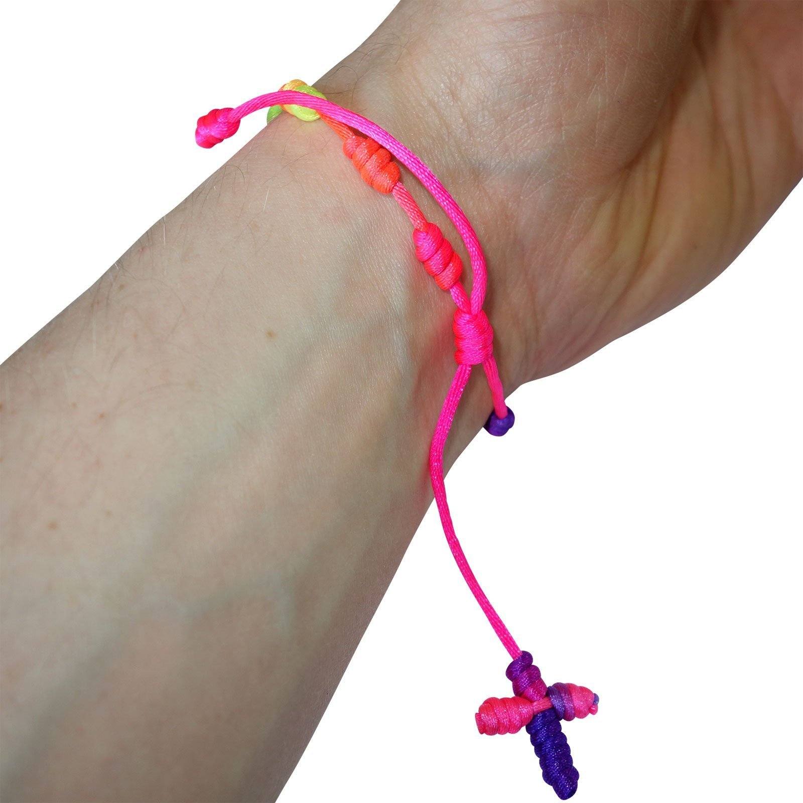 Jesus Cross Cotton Neon Bracelet Rainbow Wristband Fluorescent Bangle Jewellery