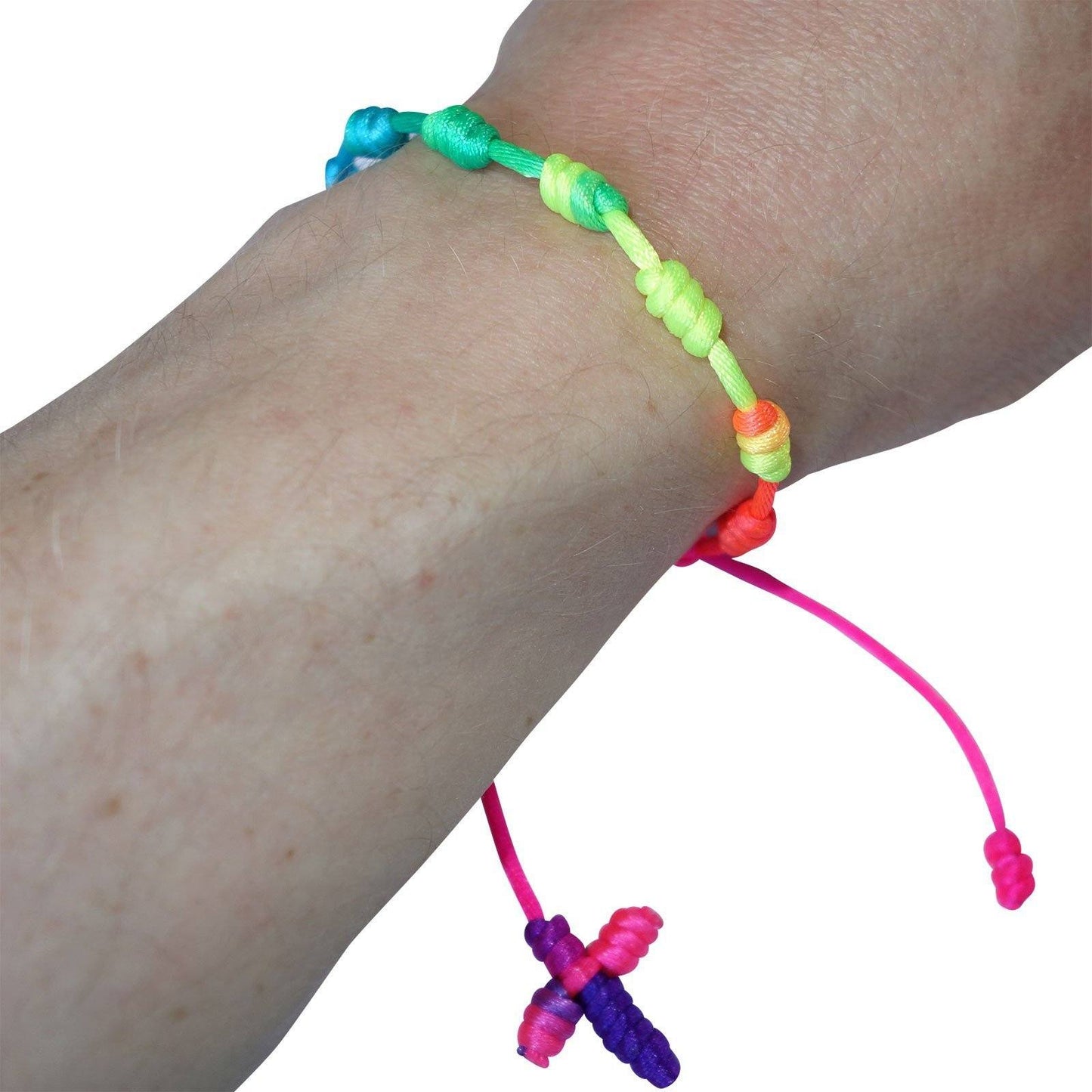 Jesus Cross Cotton Neon Bracelet Rainbow Wristband Fluorescent Bangle Jewellery