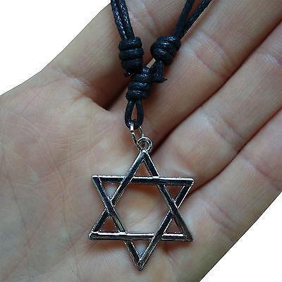 Jewish Star of David Pendant Chain Necklace Choker Silver Tone Mens Ladies Girls